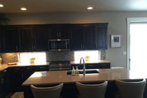 Recessed lighting over island