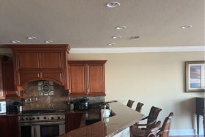 Kitchen bar seating area.