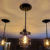 Kitchen island with 2 hanging pendant lights
