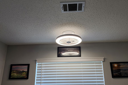 My wife wanted a ceiling fan above our bed