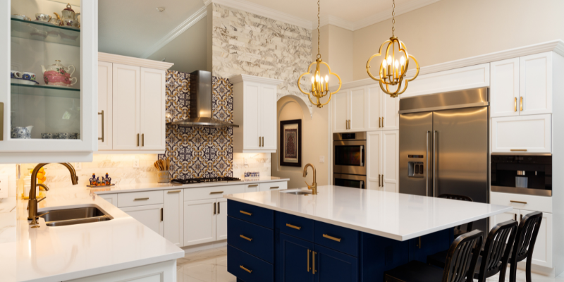 kitchen with pendant lights