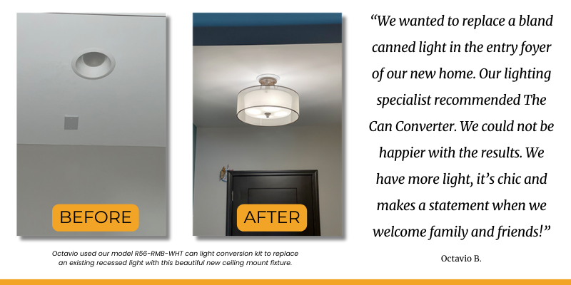 recessed light conversion kit before and after