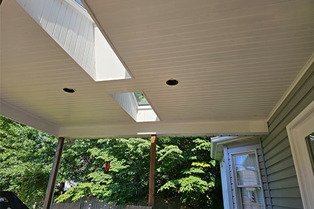 Two can lights on my covered deck