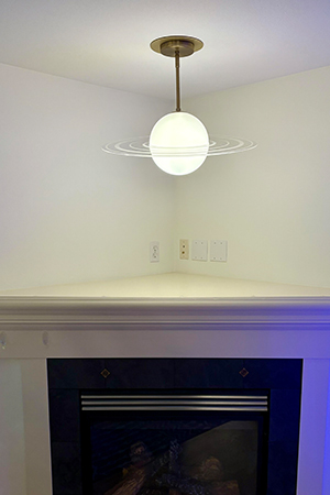 Recessed light after using The Can Converter, model R56-RMF-BBR recessed light kit http://We%20used%20the%20Can%20Converter%20to%20install%20a%20fun%20celestial%20pendant%20light.