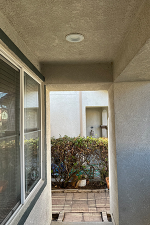 Recessed light before using The Can Converter, model R56-RMF-WHT recessed light kit http://Bought%20some%20nice%20looking%20pendants%20for%20my%20porch.