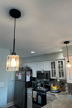 Recessed light after using The Can Converter, model R56-RMF-WHT recessed light kit http://installed%20two%20new%20pendant%20lights