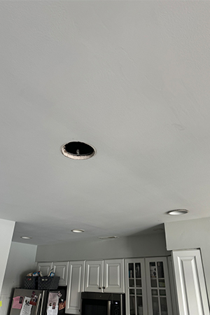 Recessed light before using The Can Converter, model R56-RMF-WHT recessed light kit http://Hole%20in%20ceiling.