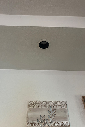 Recessed light before using The Can Converter, model R4 recessed light kit http://Small%20can%20lights%20next%20to%20the%20bed.