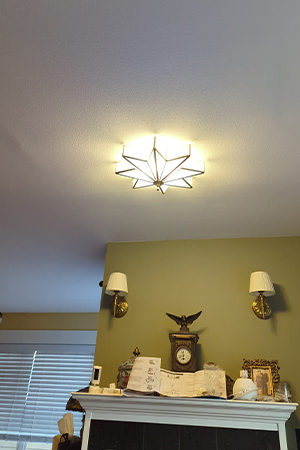 Recessed light after using The Can Converter, model R56-RMF-WHT recessed light kit http://Replaced%20can%20light%20with%20new%20star%20flush%20mount%20light%20fixture