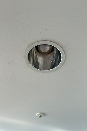 Recessed light before using The Can Converter, model R56-RMF-WHT recessed light kit http://15%20year%20old%206%20inch%20diameter%20recessed%20can%20light