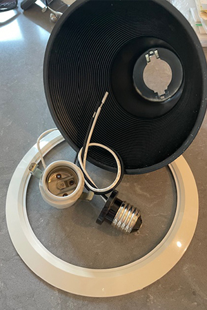 Recessed light before using The Can Converter, model R56-RMF-STN recessed light kit http://Recessed%20can%20light%20trim.