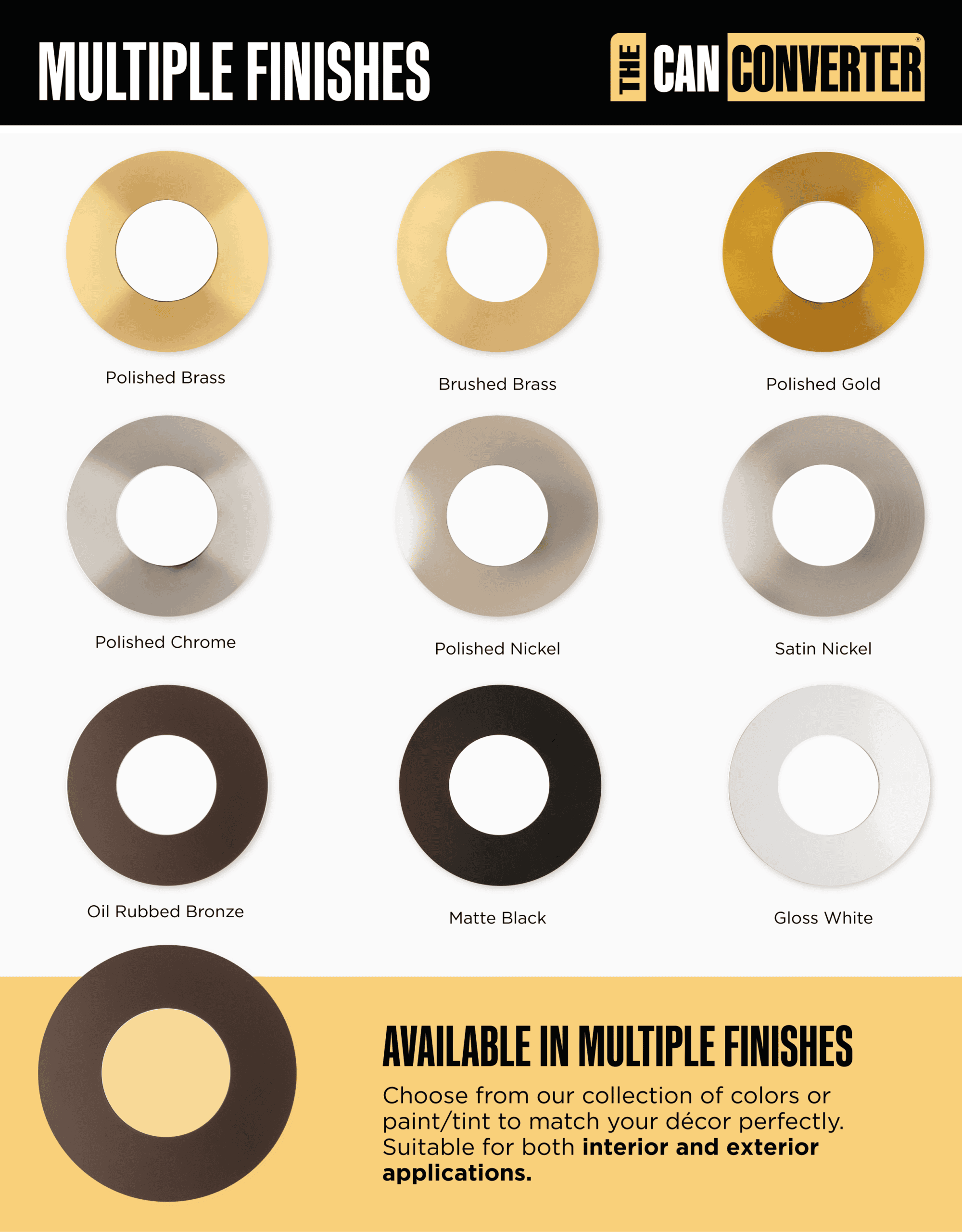 The Can Converter Ceiling Medallion for Recessed Can Light – Home Improvement Decorative Steel Flat Goof Ring & Cover Plate for 5" & 6" Cans, Small Ceiling Medallion for Chandeliers, Oil Rubbed Bronze - Image 4