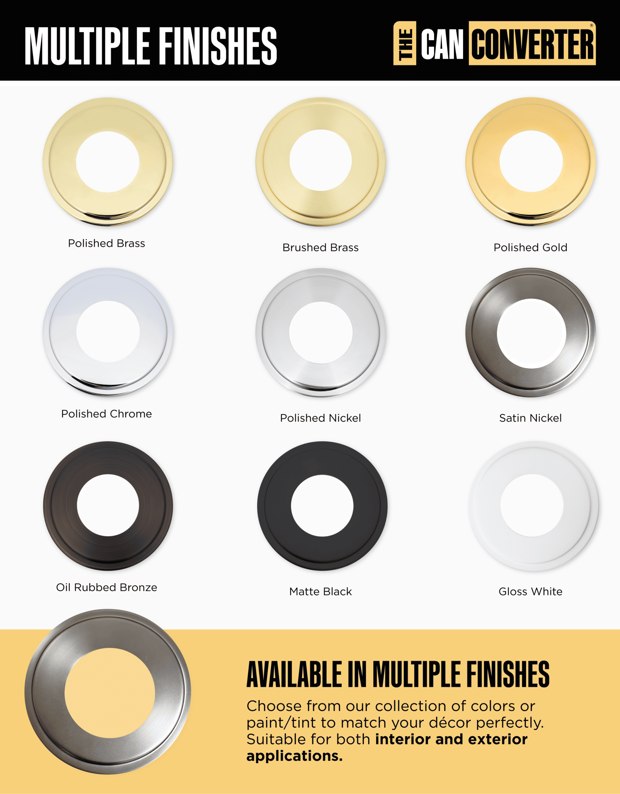 The Can Converter Ceiling Medallion for Recessed Can Light – Home Improvement Decorative Steel Goof Ring & Cover Plate for 4’’, 5’’ & 6″ Cans, Small Ceiling Medallion for Chandeliers, Brushed Nickel - Image 5