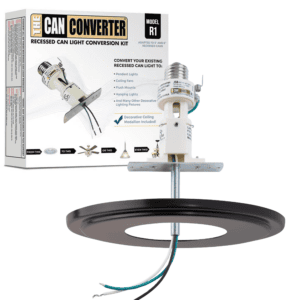 The Can Converter R1 Recessed Can Light Conversion Kit w/ 8¼" Beveled Ceiling Medallion - Home Improvement for 4", 5" & 6" Cans, Fan & Light Fixture Converter Kit, UL Certified, Oil Rubbed Bronze