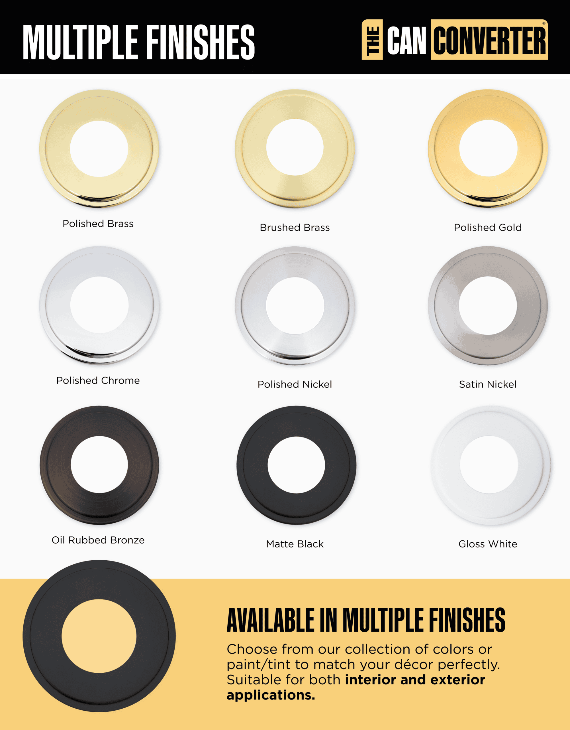 The Can Converter Ceiling Medallion for Recessed Can Light – Home Improvement Decorative Steel Goof Ring & Cover Plate for 4’’, 5’’ & 6″ Cans, Small Ceiling Medallion for Chandeliers, Matte Black - Image 5