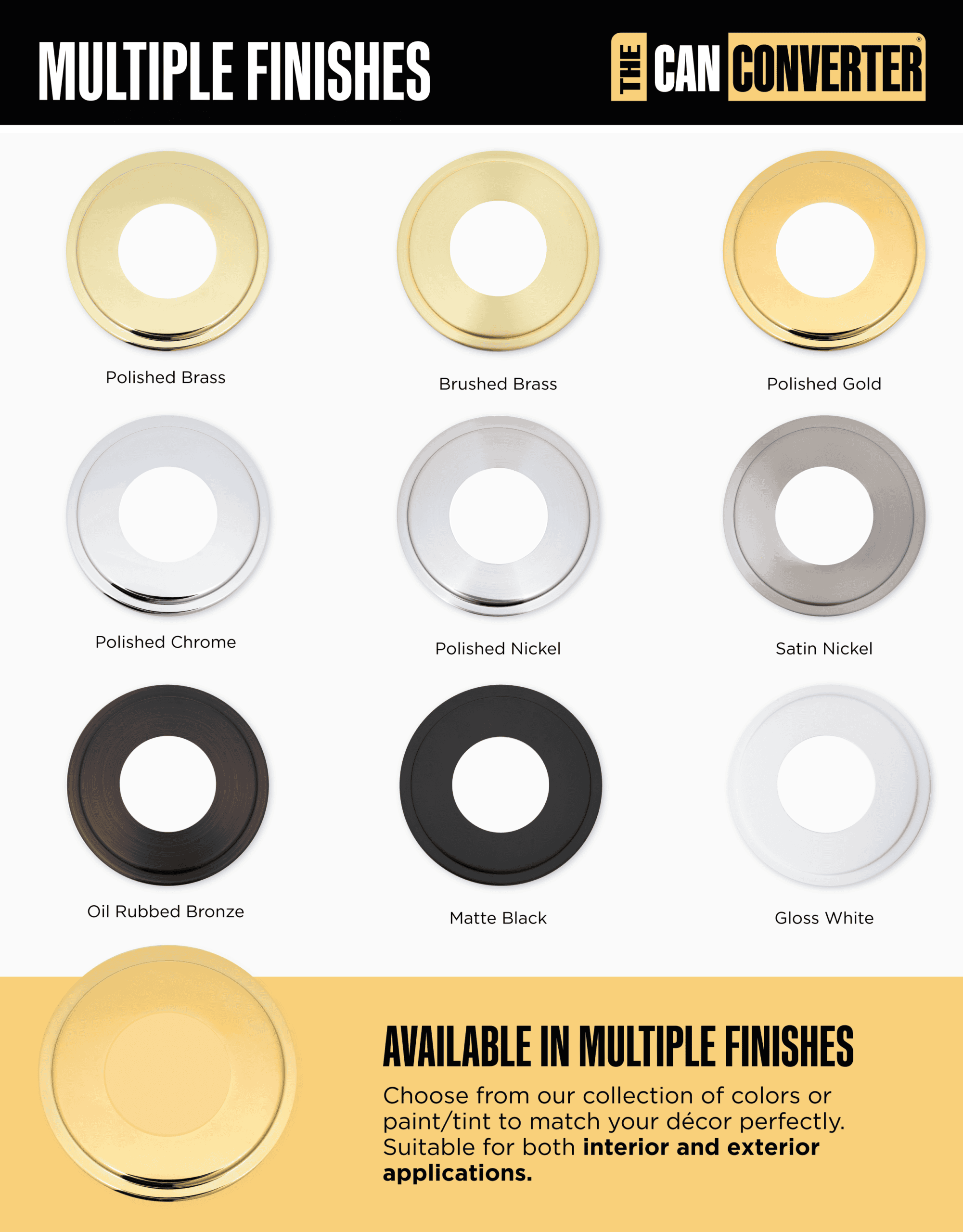 The Can Converter Ceiling Medallion for Recessed Can Light – Home Improvement Decorative Steel Goof Ring & Cover Plate for 4’’, 5’’ & 6″ Cans, Small Ceiling Medallion for Chandeliers, Polished Gold - Image 5
