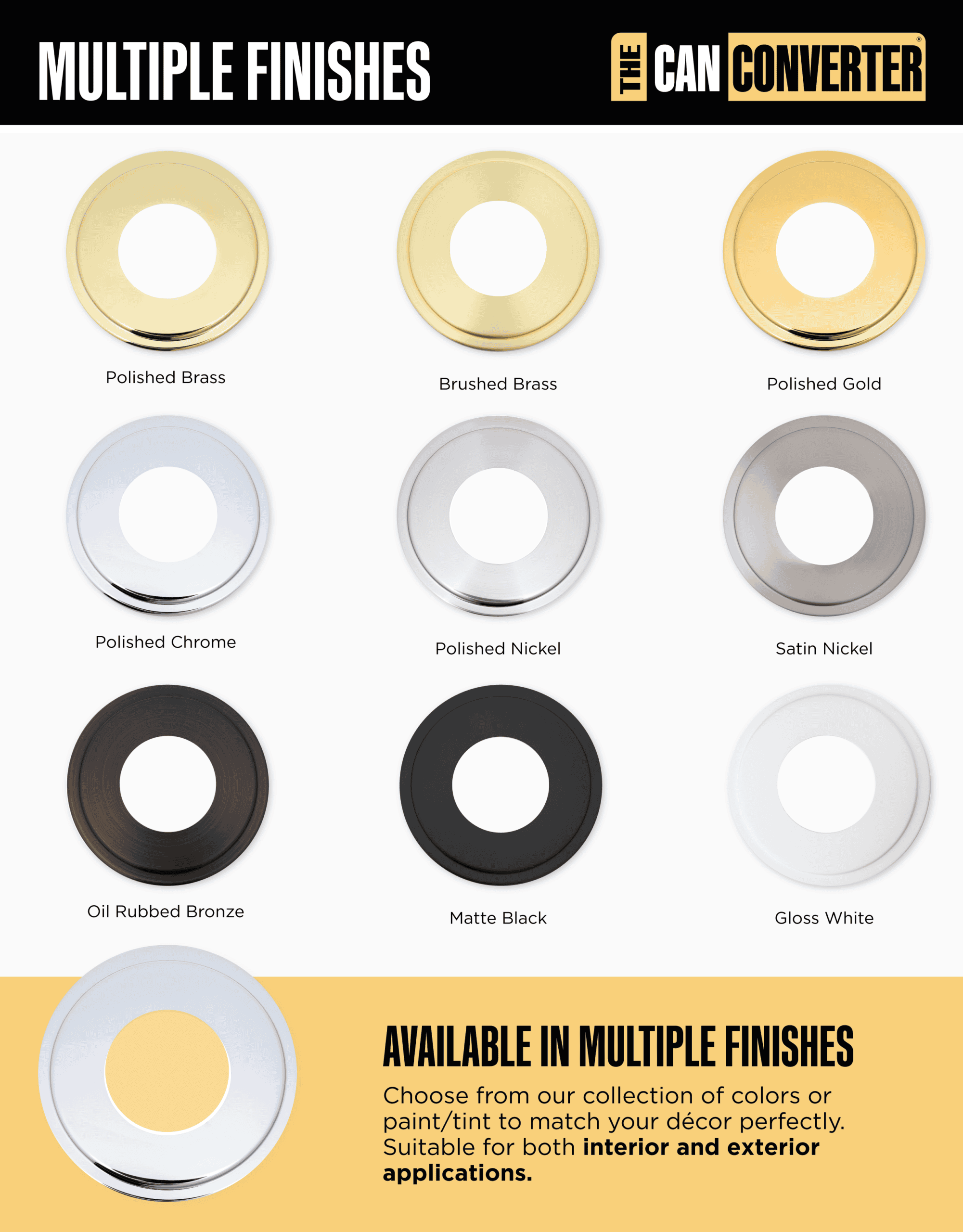 The Can Converter Ceiling Medallion for Recessed Can Light – Home Improvement Decorative Steel Goof Ring & Cover Plate for 4’’, 5’’ & 6″ Cans, Small Ceiling Medallion for Chandeliers, Polished Chrome - Image 5