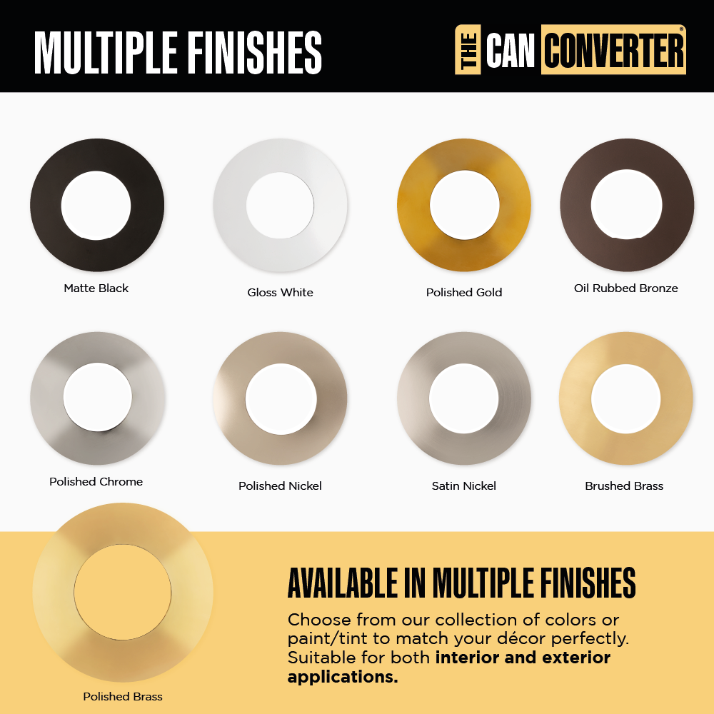The Can Converter Ceiling Medallion for Recessed Can Light – Home Improvement Decorative Steel Flat Goof Ring & Cover Plate for 5" & 6" Cans, Small Ceiling Medallion for Chandeliers & Pendants - Image 5