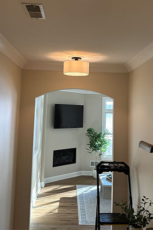 http://Semi%20flush%20mount%20light%20in%20hallway%20going%20into%20basement