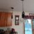 New pendant lights over kitchen peninsula